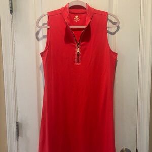 Spartina 449 Serena Half-Zip Sleeveless Mini Dress Orange Size M